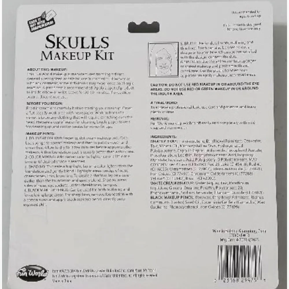 New Skulls Halloween Makeup Kit NWT